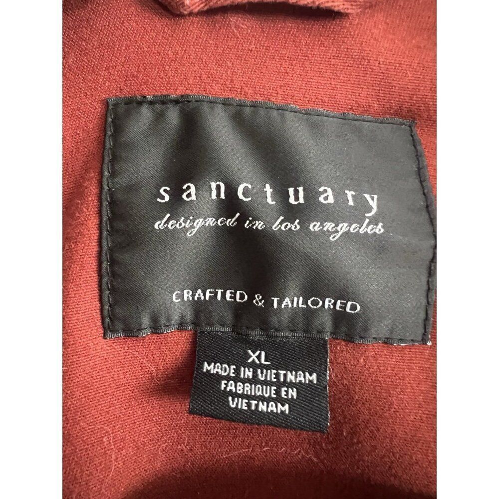 Sanctuary Rust Red Trooper Button Up Shacket Shirt Jacket Pockets Womens Size XL - Picture 3 of 9